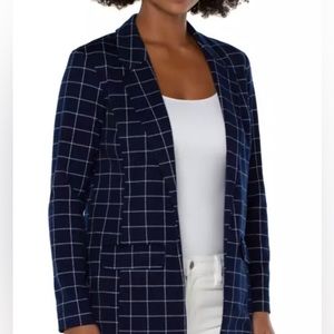 Women’s Liverpool Los Angeles Boyfriend Blazer Size 1x NWT Navy, Stretchy Fit
